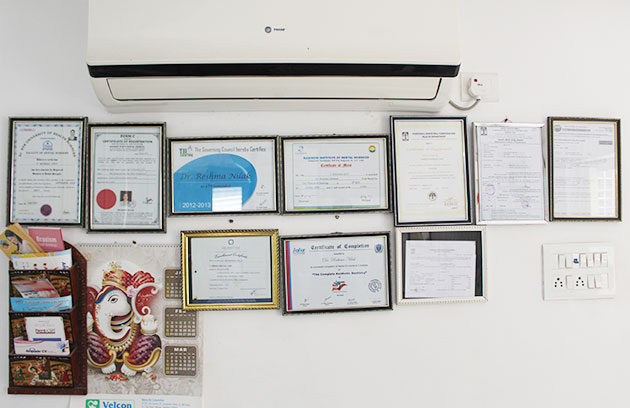 Dr Reshma J Nilak Certificates